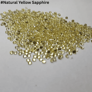 Venta al por mayor de zafiro amarillo natural facetado de forma redonda, gema suelta para la fabricación de joyas, tamaño pequeño de 1mm a 3mm. - Product Image 2