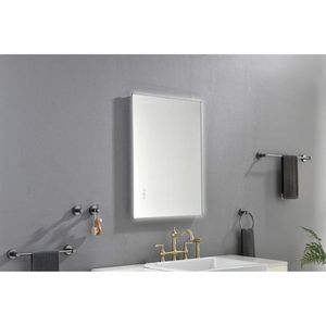 Specchio da Bagno LED Retroilluminato 32x24 Pollici, Montaggio a Parete, Cornice in Metallo con Pulsante Touch Intelligente, Funzione Antiappannamento e Memoria - Product Image 5