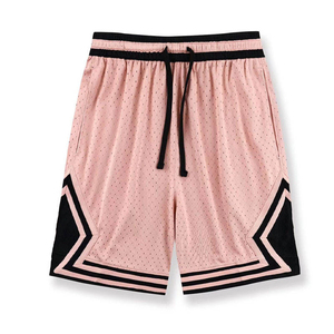 Shorts de basketball pour garçons, bleu marine uni, en maille respirante, avec logo frontal à cordon de serrage, multi-saison, coupe ample, Jalen Sports - Product Image 4