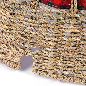 <b>Christmas</b> Natural Large Seagrass Wicker Woven Rattan <b>Tree</b> Skirt <b>Base</b> Cover - Product Image 3