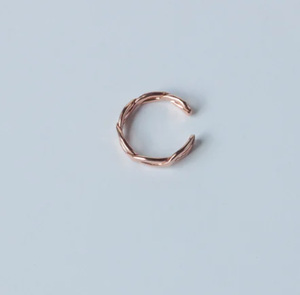 Antique Creation Copper <b>Magnetic</b> <b>Ring</b> Unisex <b>Ring</b> Band Traditional Ayurvedic Healing Jewelry Twisted Intertwined Wave Motif - Product Image 2