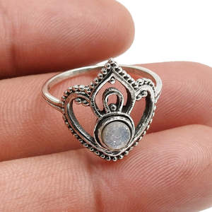 Bague en argent sterling 925 avec pierre précieuse Druzy taille ronde, sertie à la main, luxe, vente en gros, bijoux bohèmes - Product Image 2