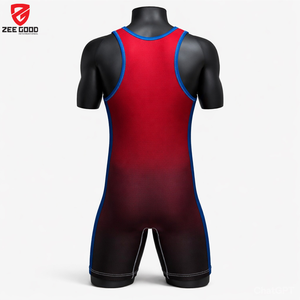 Combinaison de lutte pour homme en spandex/polyester, extensible dans quatre directions, séchage rapide, respirante, écologique, logo personnalisé devant/derrière - Product Image 2
