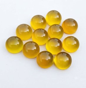 Calcaïdonie naturelle AAA de couleur mangue, forme ronde, cabochon à dos plat, pierre précieuse en vrac pour la fabrication de bijoux - Product Image 3
