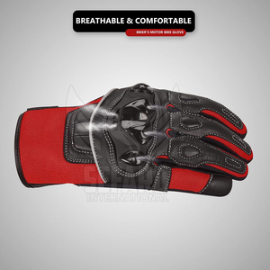 Gants de moto et de ski en cuir imperméables, respirants et légers, paume antidérapante, doigts entiers, fermeture à cordon, unisexe, pour l'été - Product Image 3