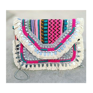 Indian <b>Beaded</b> Clutch Bag Envelope Clutch bag ladies Guru Kirpa Export House - Product Image 2