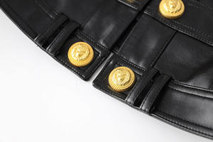 Trending 2026 Black <b>Leather</b> <b>Jacket</b> <b>Long</b> Sleeve Double Breasted Collarless Slim Fit Short Coat Biker Style Women's <b>Leather</b> <b>Jacket</b> - Product Image 5