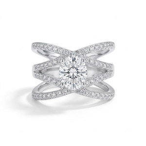 Anillos de plata de ley con nudo celta de corte brillante redondo y diseño de herencia irlandesa, alianzas de boda de carburo de tungsteno resistentes a los arañazos - Product Image 1