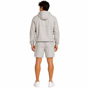 Wholesale <b>Men's</b> Winter <b>Pullover</b> Windbreaker Shorts Set Pocket Hooded <b>Jacket</b> Breathable Quick Dry Outdoor Sports Gym Tracksuit 2 - Product Image 3