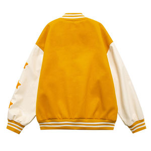 Warm High Quality Men's Varsity Bomber Baseball Letterman OEM Casual Waterproof Windproof <b>Canvas</b> <b>Jacket</b> Unisex Outdoor Custom - Product Image 2