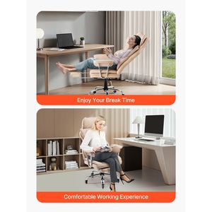 Sedia da Ufficio Ergonomica Robusta con Braccioli Rimovibili, Cuscino Lombare, Capacità 400 lb, Poggiapiedi per Dirigenti - Product Image 5