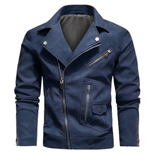 Chaqueta de cuero para hombre, sostenible, elegante, ecológica, para el invierno, de uso diario, color personalizable, a prueba de viento y transpirable. - Product Image 1