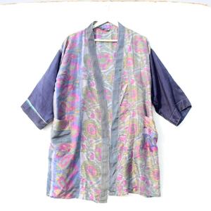 Kimono Vintage en Soie Cousu à la Main Kimono Sari en Soie pour Femmes - Product Image 4