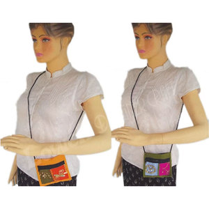 Elegant Zari Embroidered <b>Coin</b> <b>Bag</b> Made with Premium Silk Fabric Featuring Traditional Hand Embroidery Stylish Mobile Phone Carry - Product Image 2