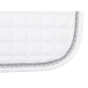 Tapis de selle de dressage matelassé blanc, coque en coton, doublure en polaire, rembourrage en polyester, pour l'équitation - Product Image 3