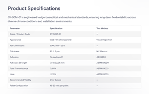Película PET GYC Modelo GY-SCM-01 para Mejorar la Eficiencia de Conversión de Energía Solar en Paneles Solares - Product Image 2