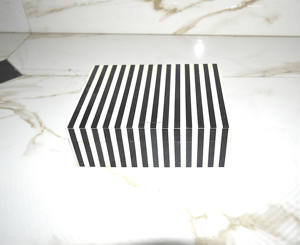 Vente chaude MDF et résine incrustation boîte de rangement de luxe dernière boîte en résine blanche ou noire pour le stockage et bijoux boîte de rangement personnalisée - Product Image 4