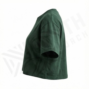 เสื้อครอปท็อปผ้าฝ้ายสีตามสั่งสำหรับผู้หญิง เนื้อผ้าเบาสบาย ระบายอากาศได้ดี เหมาะสำหรับสตรีทแวร์ ฟิตเนส ออกกำลังกาย เสื้อยืดสำหรับออกกำลังกาย - Product Image 3