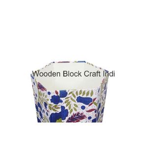 Cubo de basura decorativo para el hogar con tapa abierta, estampado floral, de cartón con tapa enrollable, para uso en interiores, en stock. - Product Image 4