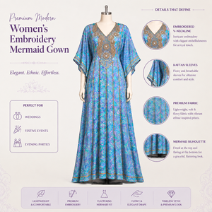 Vestido de Sirena Bordado Moderno de Primera Calidad para Mujer |   Elegante Vestido de Noche Largo para Bodas, Galas y Eventos Especiales - Product Image 5