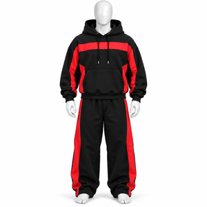 Ensemble de survêtement noir à capuche pour homme, pull à capuche et pantalon avec logo imprimé DTF personnalisé, en promotion - Product Image 3