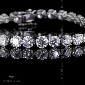 Nuevo Diseño de Pulsera de Diamantes Cultivados en Laboratorio, Corte Brillante Redondo, en Oro de 10/14/18 Quilates, Joyería Fina de Moda para Mujer - Product Image 4