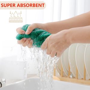 Set di 6 Panni da Cucina Ultra Morbidi in Cotone 100% a Nido d'Ape, Asciugatura Rapida, 30x30 cm, Verde Scuro, Assorbenti per Pulizia - Product Image 6