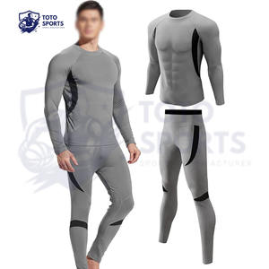 ชุดเสื้อแรชการ์ดแขนยาวผู้ชาย ทรงเข้ารูป ระบายอากาศได้ดี สวมใส่สบาย ทรงสลิม ผู้ผลิตที่ดีที่สุด กางเกงขาสั้นเอวยางยืดสำหรับต่อสู้ - Product Image 2