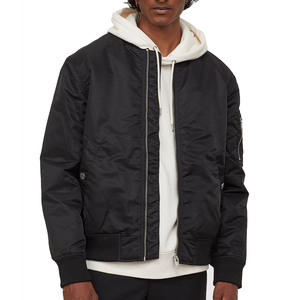 Hot Sale <b>Black</b> Bomber Jacket Cheap Price Fashion Streetwear <b>Windbreaker</b> Lightweight Custom Summer Clothes Zip Up Varsity Jacket - Product Image 1