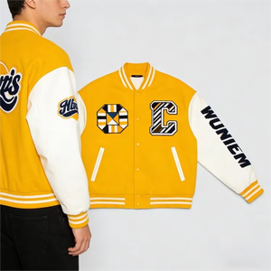 Chaquetas Varsity de Algodón y Lana para Hombre, Más Vendidas, con Diseño de Logotipo Personalizado - Product Image 4