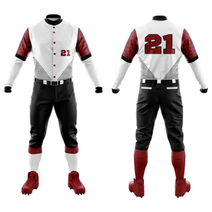 Ensemble uniforme de baseball pour hommes, maillot et pantalon sublimés, manches longues, évacuation de l'humidité, vêtements d'équipe toutes saisons - Product Image 3