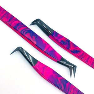 Pince à épiler professionnelle de qualité supérieure, anti-magnétique, en acier inoxydable, longueur 10 mm, pointe lisse, poignée confortable pour faux cils - Product Image 4