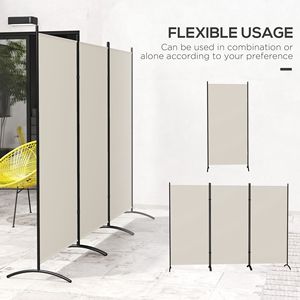 Divisorio per Stanze a 3 Pannelli Grigio Chiaro 6' per Privacy Interna in Casa e Ufficio - Product Image 6