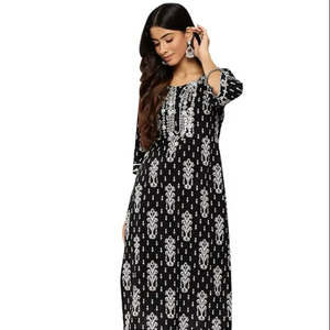 Premium Cotton Straight <b>Kurta</b> for Women with Hand Embroidery Work - Product Image 1
