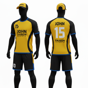 Mens Handball Uniform 180 GSM Premium Breathable Polyester Interlock Blue <b>White</b> <b>Panel</b> Custom Sublimation Logo Handball Uniform - Product Image 3