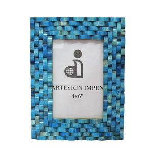 Marco de Fotos Rectangular de Resina Azul, Decorativo y Personalizable para Hogar u Oficina, Moderno y Elegante - Product Image 1