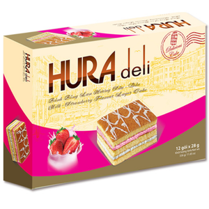 Gâteau aux fraises et au lait Hura Deli, best-seller, 336g, gâteau éponge au lait fruité et moelleux, prix compétitif, vente en gros, export - Product Image 1