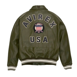 Premium Quality Customized Avirex Classic Leather Jacket Winter <b>Animal</b> Print All Colors Available Waterproof Breathable High - Product Image 2