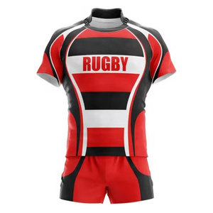 Uniformes de Rugby al Por Mayor de Fábrica, Malla Transpirable de Alta Resistencia, Poliéster, Manga Corta, para Equipos Escolares, Clubes y Academias, Ajuste Personalizado - Product Image 5