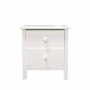 Modern White Solid New Zealand Pine Nightstand with 2 Drawers Scandinavian Bedroom Furniture <b>Storage</b> <b>Side</b> <b>Table</b> - Product Image 6