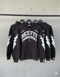 Sweat-shirts en molleton épais de bonne qualité à prix abordables, avec broderie appliquée personnalisée, style streetwear unisexe, fermeture éclair - Product Image 4