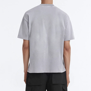 Gray Magliette Regular Fit Mens T-Shirt Neck <b>Short</b> Sleeve Oversized 100% Cotton Quick Dry Breathable Tee Casual Streetwear - Product Image 2