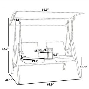 Sedia a Dondolo da Esterno Grigia per Portico, Giardino e Terrazza - Design Versatile per Arredamento Casa - Product Image 6