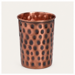 Pure <b>Copper</b> Hammered Water Tumbler Handcrafted Drinking Glass for Wellness, Eco-Friendly & Antimicrobial Luxury Drinkware - Product Image 1