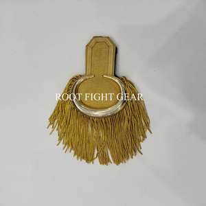 Épaulettes de luxe personnalisées brodées de fils de bullion tressés avec franges dorées et pompons, de qualité supérieure - Product Image 2