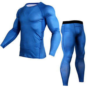 Combinaisons de sport respirantes et légères pour hommes, ensembles de course à séchage rapide, t-shirt et pantalon, 100% polyester, ensembles de compression - Product Image 4