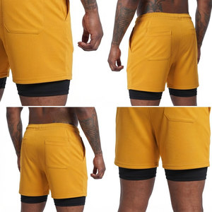 Dual Layer Fabric Technology 2 In 1 Gym <b>Shorts</b> For <b>Men</b> High <b>Compression</b> Comfortable Fit Indoor Outdoor Adventure Wear <b>Shorts</b> - Product Image 3