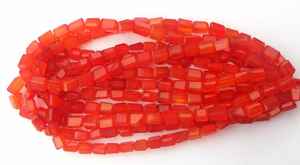 ลูกปัดหินแคลเซโดนีสีส้มธรรมชาติทรงเหลี่ยมแบบก้อน สำหรับทำเครื่องประดับ ขายส่ง - Product Image 5