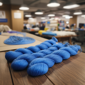 Fancy 100% <b>Linen</b> Sportweight <b>Yarn</b> 2 Ply-Electric Blue 300m/100g Wet Spun Flax for Knitting & Crochet Wholesale Made in India - Product Image 3