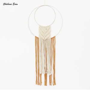 Cordón de algodón indio para colgar en la pared, macramé redondo, colgante de pared, tapices de pared naturales y teñidos para decoración interior del hogar - Product Image 1